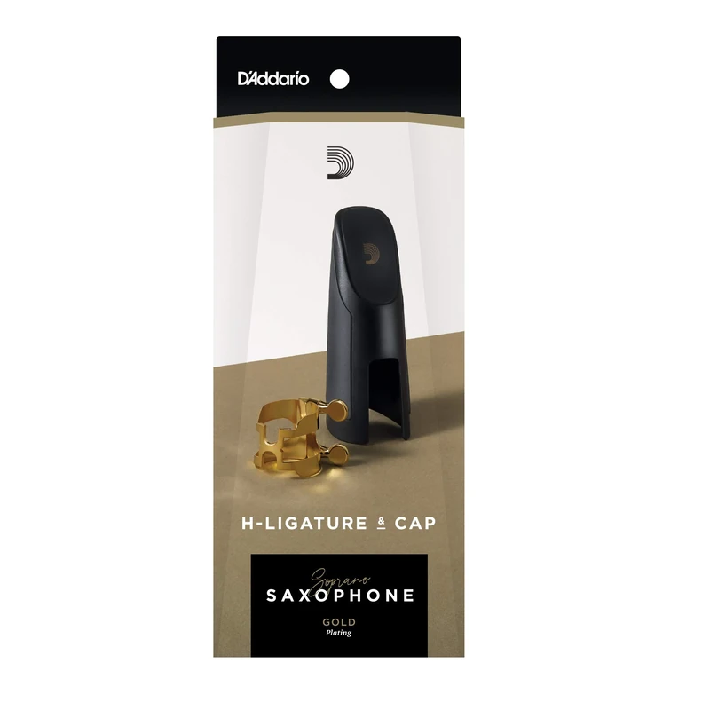 Rico Gold Plated H-Ligature and Cap for Soprano Sax