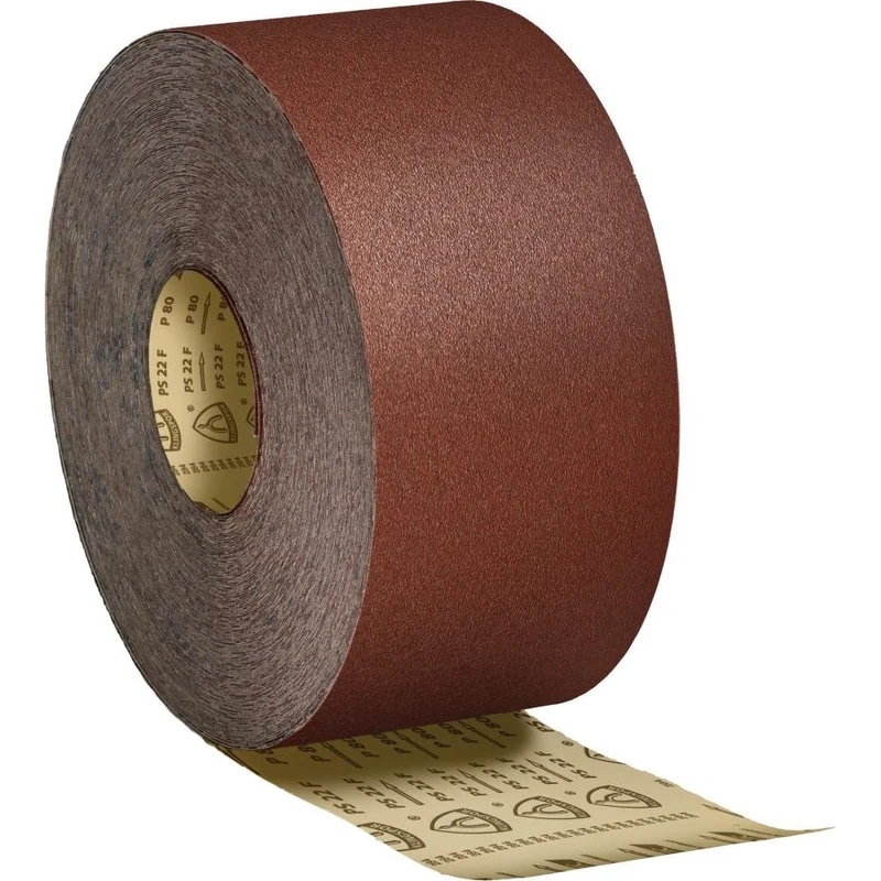 Klingspor 2986 "PS 22F" K80 Abrasive Roll, 0 V, Brown, 50m x 115 mm