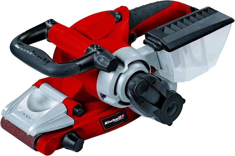 Einhell TE-BS 8540 E Belt Sander | Strip Sander with Tool-Free Belt Change, Hinged Front Cover, Soft Grip | 850W Band Sander with Dust Collector Including 1x P80 Grinding/Sanding Belt