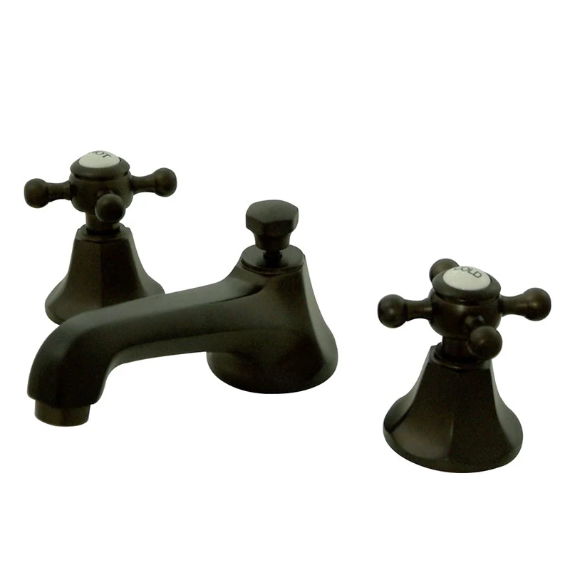 Kingston Brass KS4465BX Metropolitan Widespread Lavatory Faucet with Metal Cross Handle, Oil Rubbed Bronze