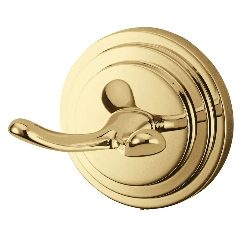 Kingston Brass BA2717PB Milano Double Robe Hook, Polished Brass, 2-5/8"