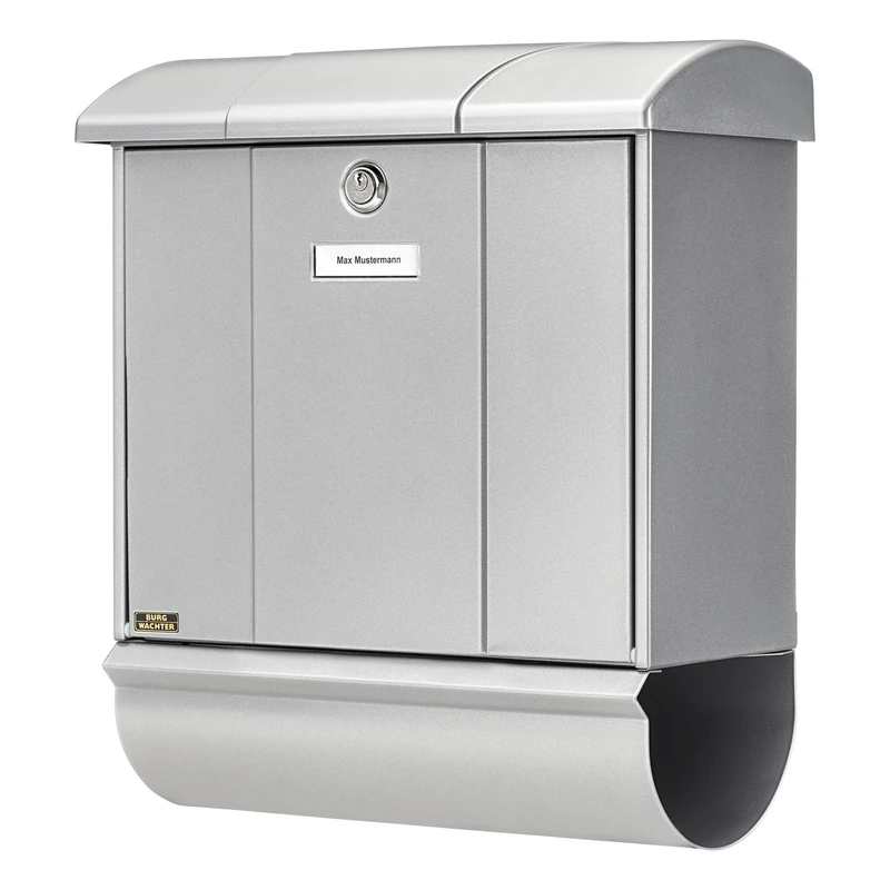 Burg-Wächter Olympia 91600 Sheet-Steel Letter Box Available in Various Colours, 91600Si, Silver - Image 1