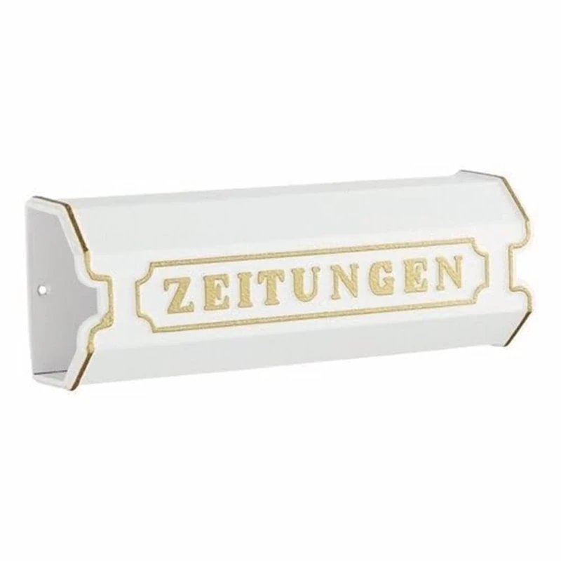 Burg-Wächter Newspaper Box with Lettering Cast Aluminium 1890 W White