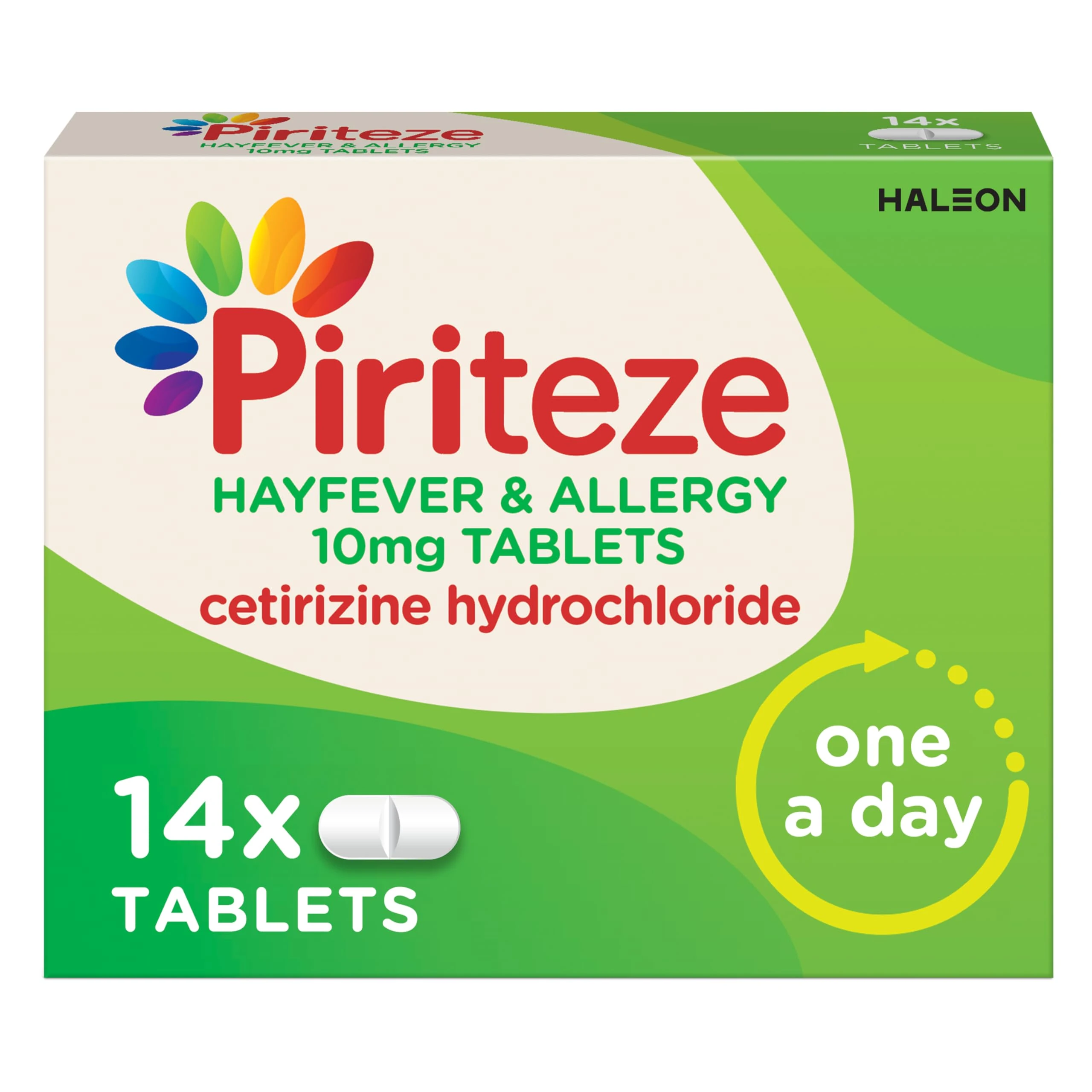 Piriteze Hayfever & Allergy Antihistamine Tablets, Allergy Relief, Cetirizine, 14s