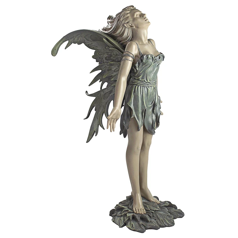 Design Toscano CL4571 Spirit of the Wind Fairy Outdoor Garden Statue, Polyresin, Two Tone Stone, 68.5 cm, Beige