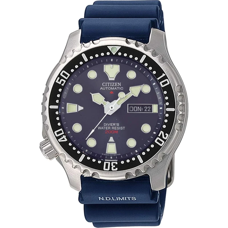 Citizen Men Analogue Automatic Watch with Rubber Strap NY0040-17LEM