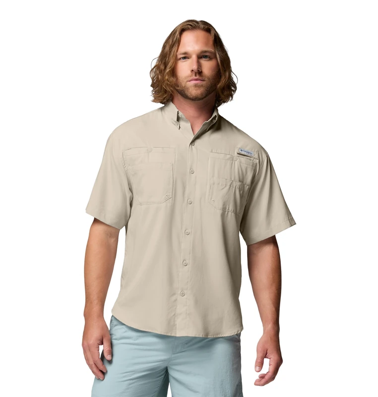 Columbia Men's Tamiami 2 Short Sleeve Shirt, Short Sleeve Shirt, Fossil, Medium