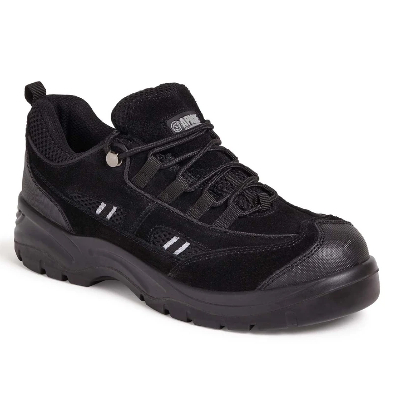 Apache AP302SM Safety Trainer | Size 9 UK | Black Suede | Steel Toe Cap | Midsole Protection | Anti Scuff Toe Guard | S1P and SRC Safety Approved
