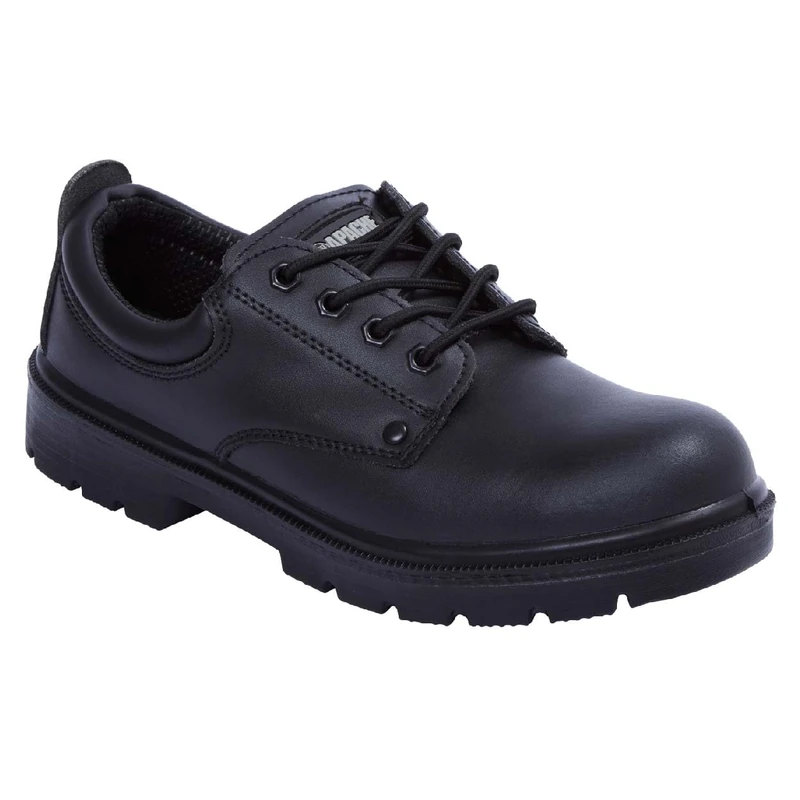 Apache Ap306 Safety Shoe | Size 7 | Black Leather | Steel Toe Cap | Water Resistant | Midsole Protection | S3 and SRA Safety Approved