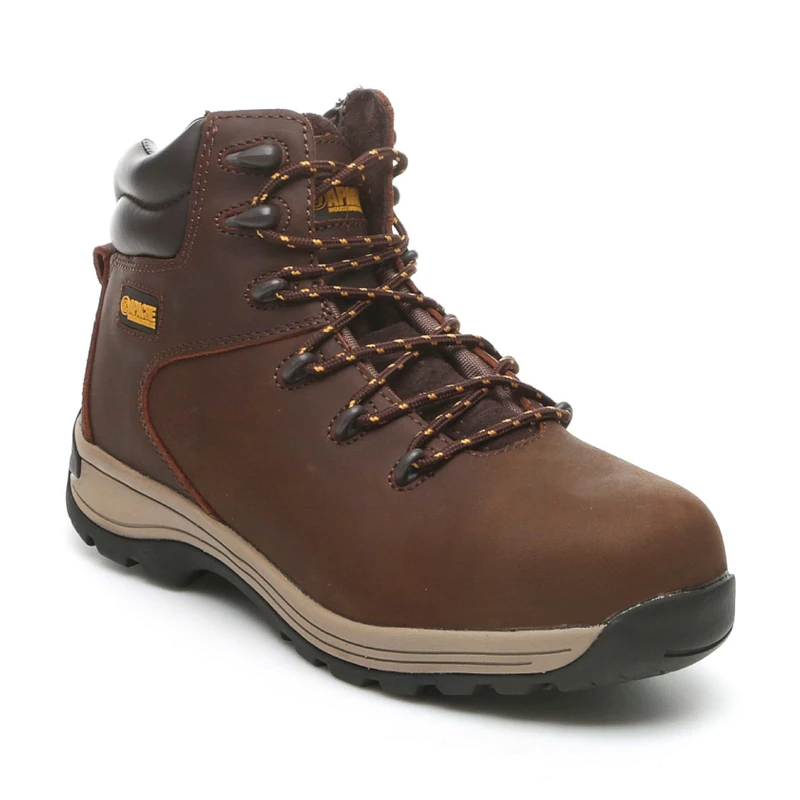 Apache Nubuck Safety Hiker Boot | Brown Size 6 UK | Premium Water Resistant Leather | Steel Toe Cap | Composite Midsole Protection | Padded Comfort