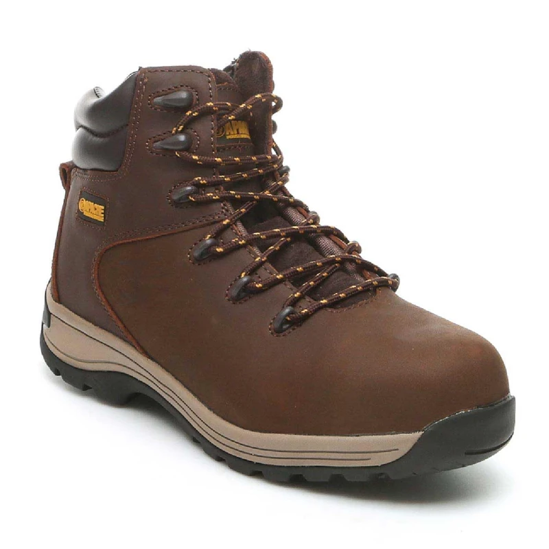 Apache Nubuck Safety Hiker Boot | Brown Size 12 UK | Premium Water Resistant Leather | Steel Toe Cap | Composite Midsole Protection | Padded Comfort