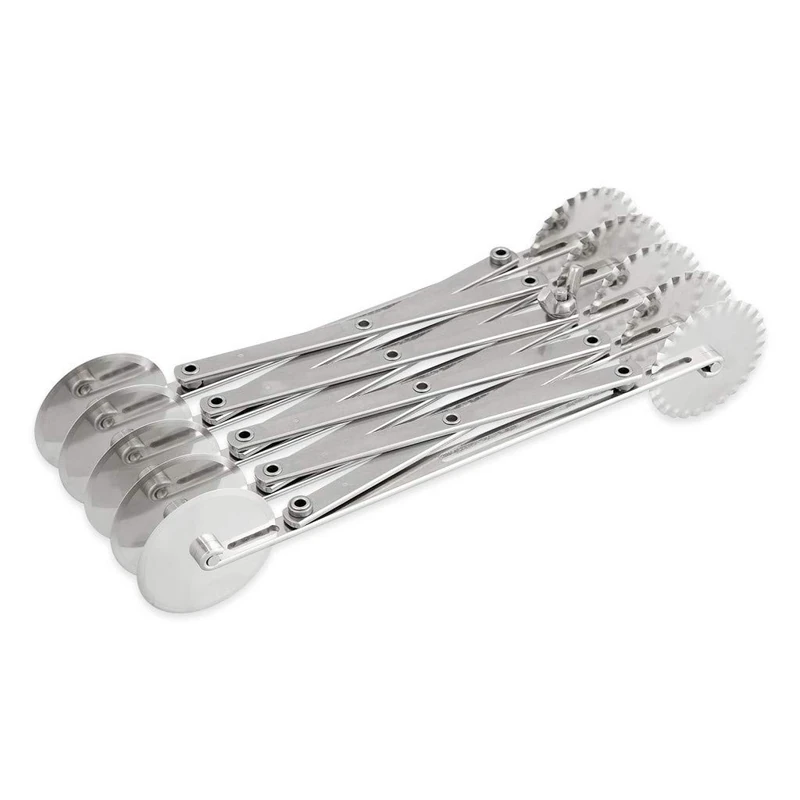 thermohauser Dough Cutter (Stainless Steel) 5-Piece with Corrugated and Smooth Cutting Wheels, Wheel Size 5.5 cm - Image 1