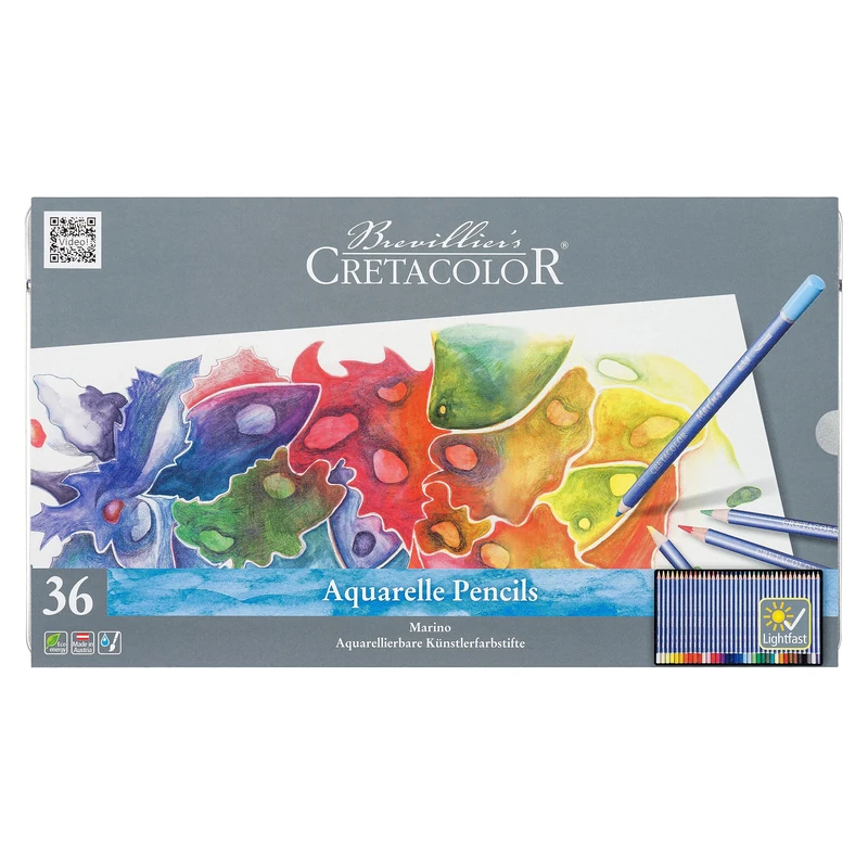 CRETACOLOR Marino Watercolour Artist's Pencils, Super Lightfast, 36 Colours - Image 1