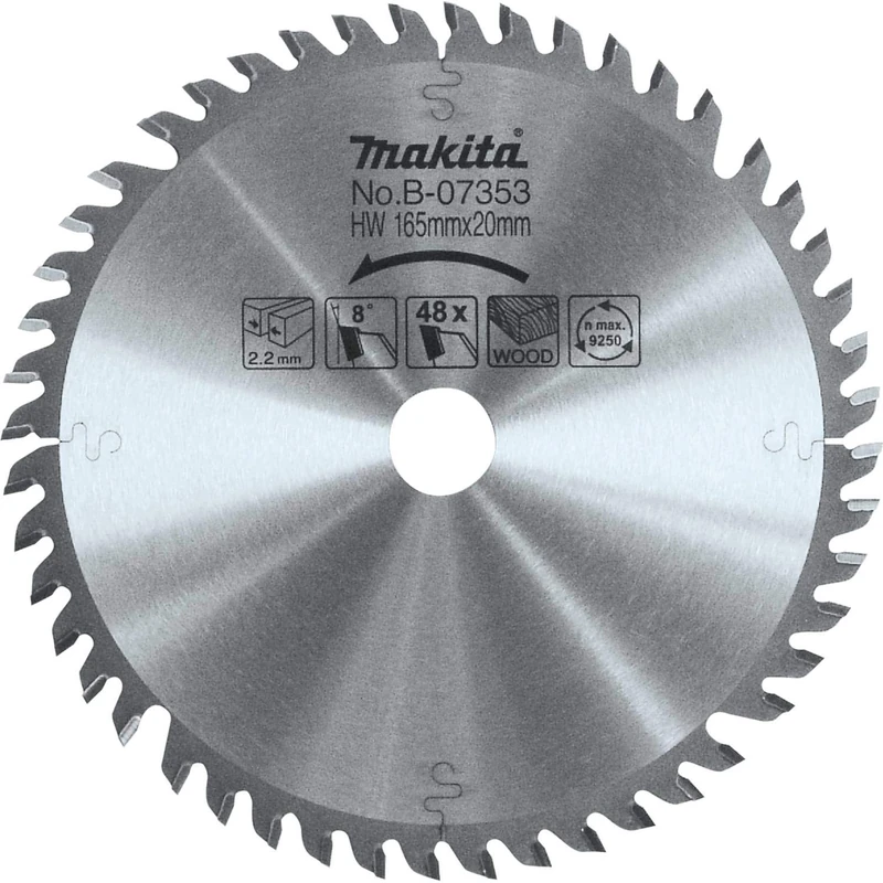 Makita B-07353 165mm x 20mm Carbide Tipped Saw Blade