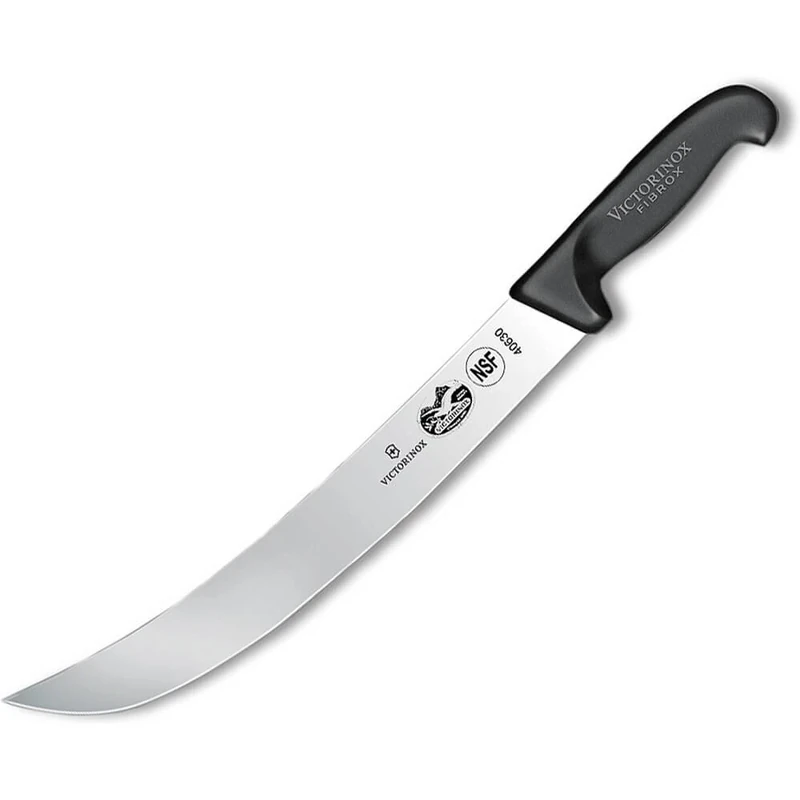Victorinox Cimeter Steak Knife Fibrox with Curved Blade 31cm, Stainless Steel, Black, 30 x 5 x 5 cm
