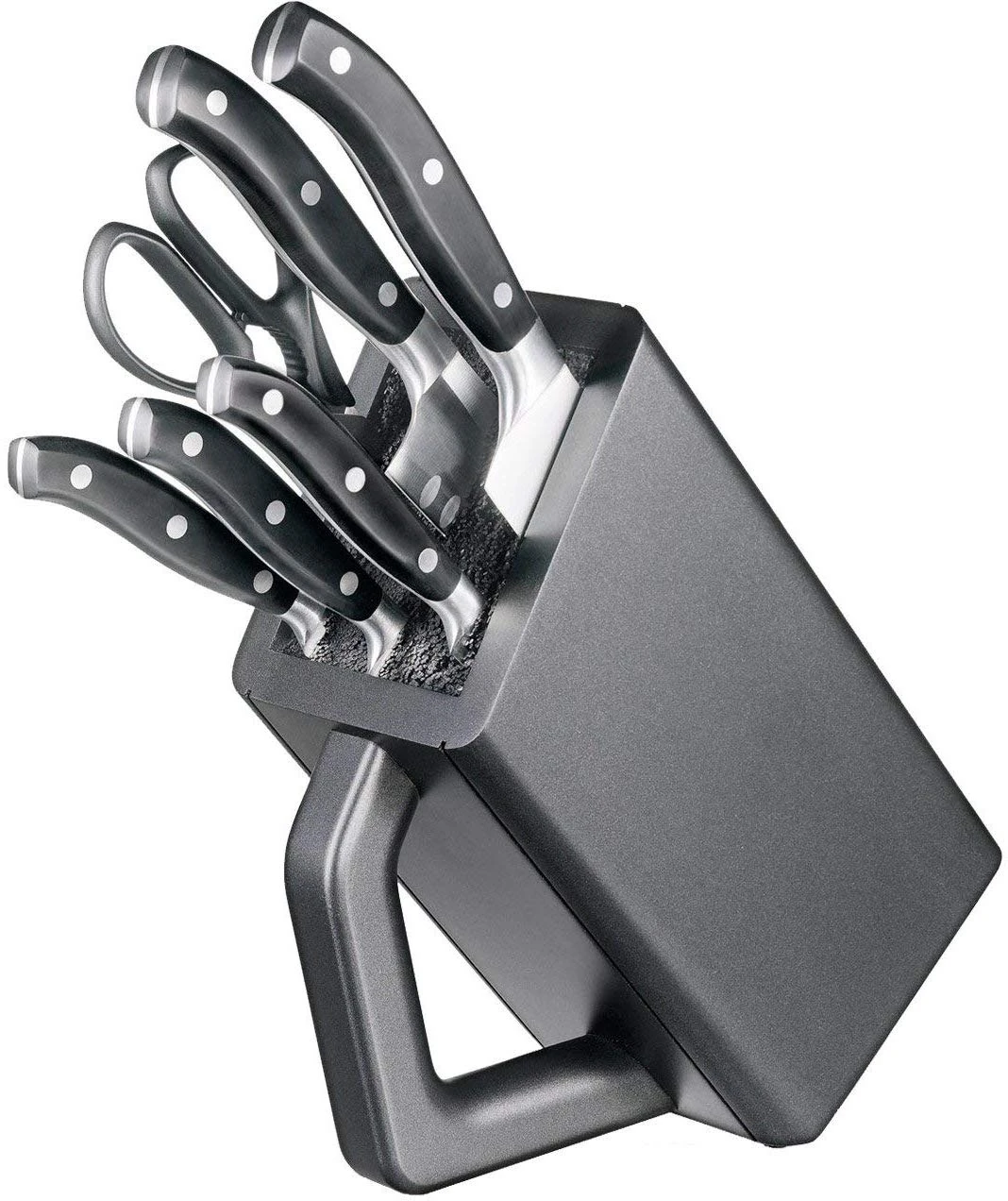 Victorinox Grand Maître Knife Block, Incl. 6 Pieces of Forged Knives, Knife Storage, Elegance, Black