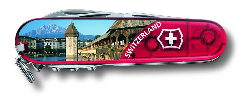 Victorinox Climber Swiss Army Pocket Knife, Medium, Multi Tool, 14 Functions, Blade, Bottle Opener, Switzerland Print