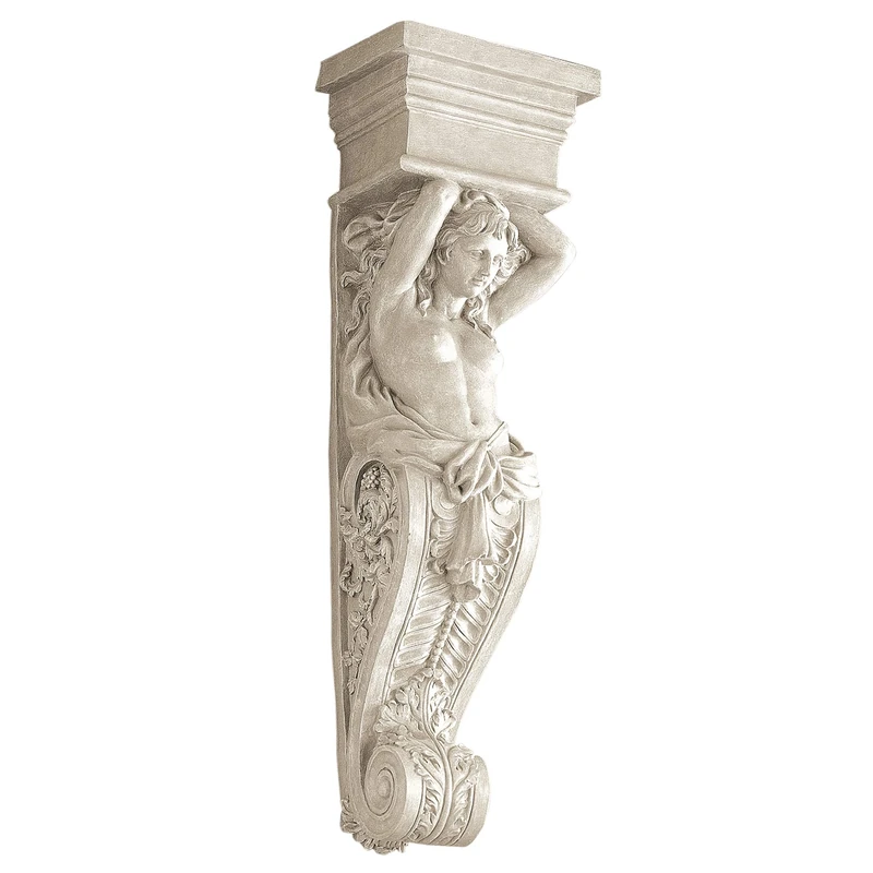 Design Toscano NG30595 Caryatid Wall Sculpture,21.50 x 72.50 cms, Antique Stone