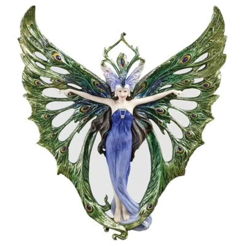 Design Toscano Winged Peacock Princess Wall Sculpture, Polyresin, 37 cm