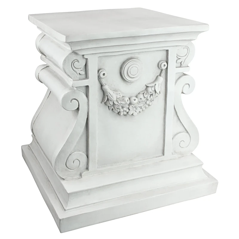 Design Toscano NG314100 Classic Statuary Garden Plinth Base Riser, Large 38 cm, Polyresin, Antique Stone
