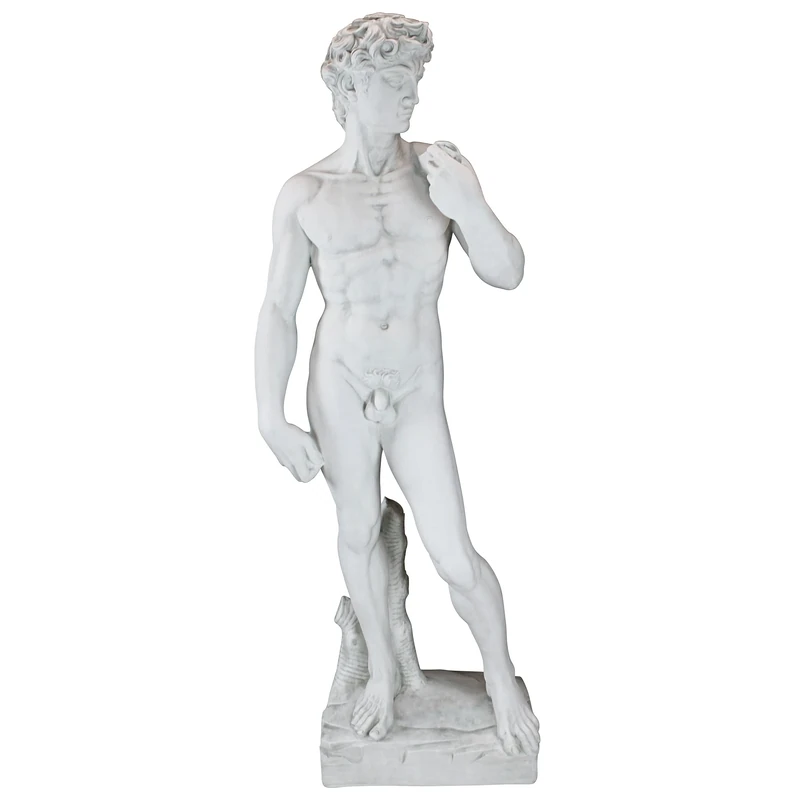 Design Toscano KY1303 Michelangelo's David Garden Statue, Grand, 147.5 cm, Polyresin, Antique Stone