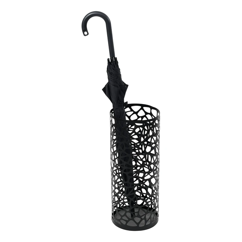 Yamazaki 6322 NEST Umbrella Stand Round, black, Steel, Minimalist, 19 x 19 x 46.5 cm