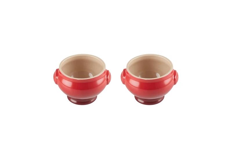 Le Creuset Stoneware Set of 2 Soup Bowls, 0.6 L, Cerise, 70703134080000