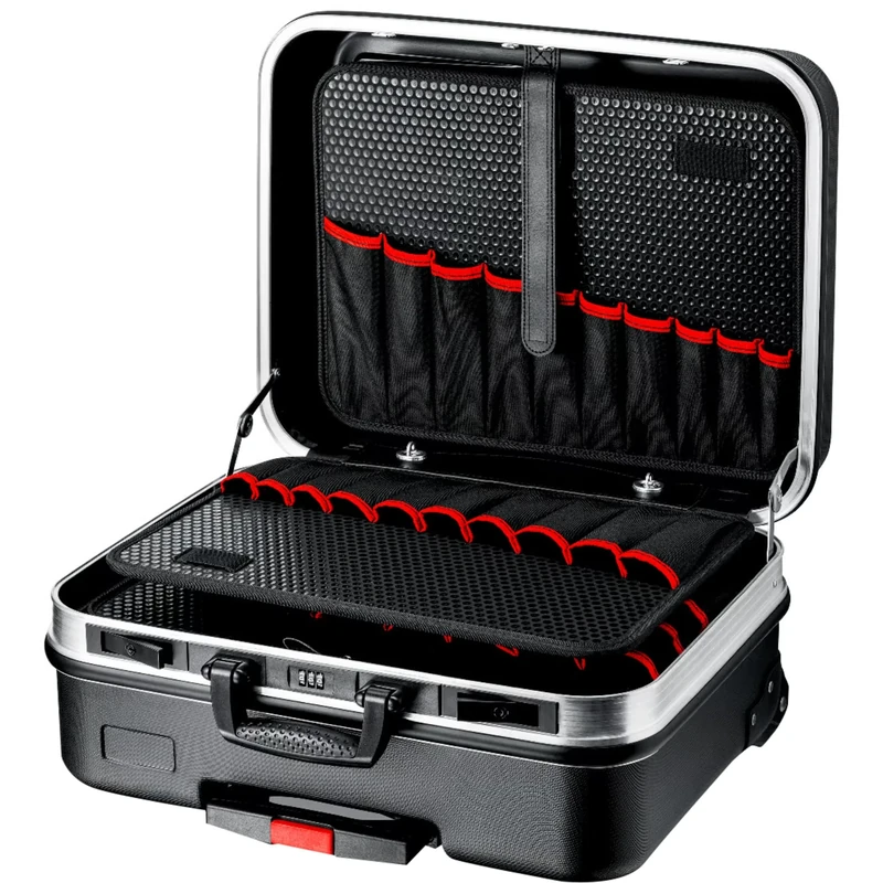 KNIPEX Tool Case Big Basic Move, Empty, on Wheels, Telescopic Handle, 54 Inserting Options, 33 L Volume, Tool Trolley, Rolling Toolbox, 00 21 06 LE