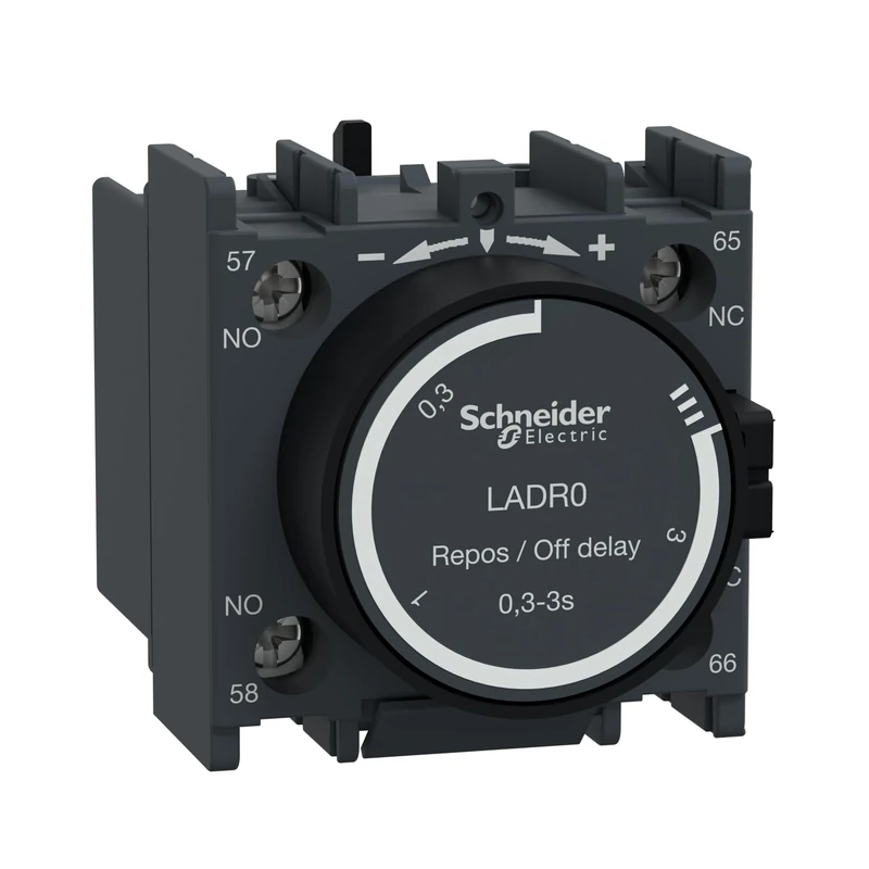 Schneider Electric, TeSys D - time delay auxiliary contact block - 1 NO + 1 NC screw clamp terminals, LADR0