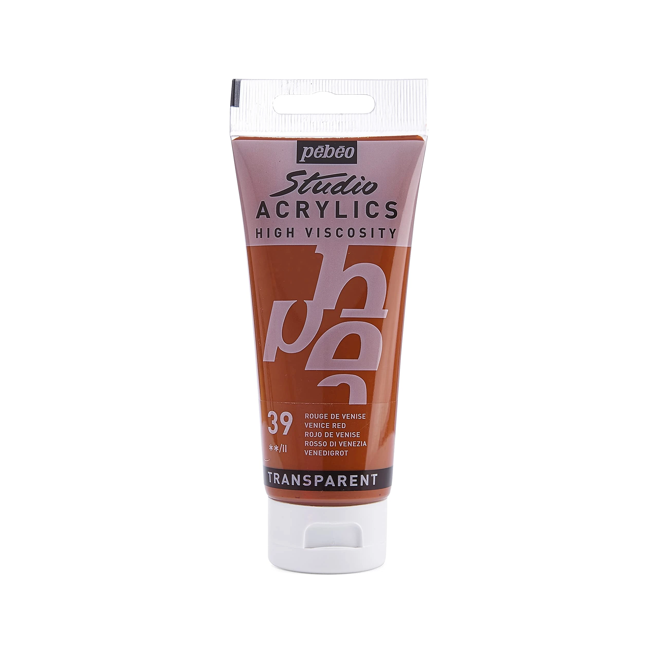 Pébéo - Studio Acrylics Fine Acrylic - Acrylic Paint - Red Acrylic - Venice Red, 100 ml