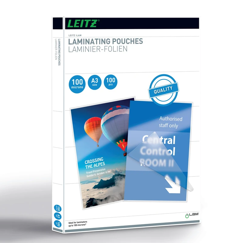 Leitz 16919 Foil Pocket for 100 Micron Heat Laminator A3 Pack of 10