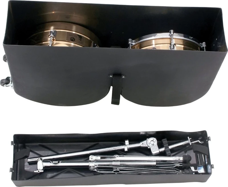 LP Latin Percussion Timbale Case mit Rollen, strapazierfähiger Kunststoff, für Timbales 14" und 15", LP520
