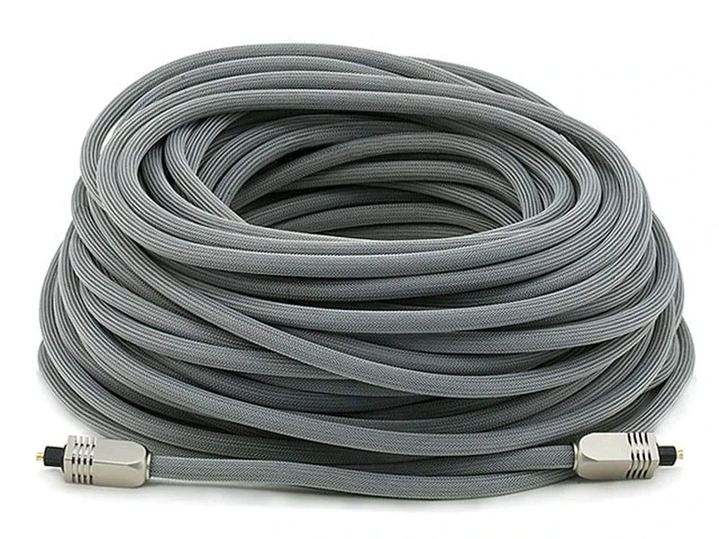 Monoprice 103449 100 ft Premium Optical Toslink Cable with Metal Fancy Connector - Image 1