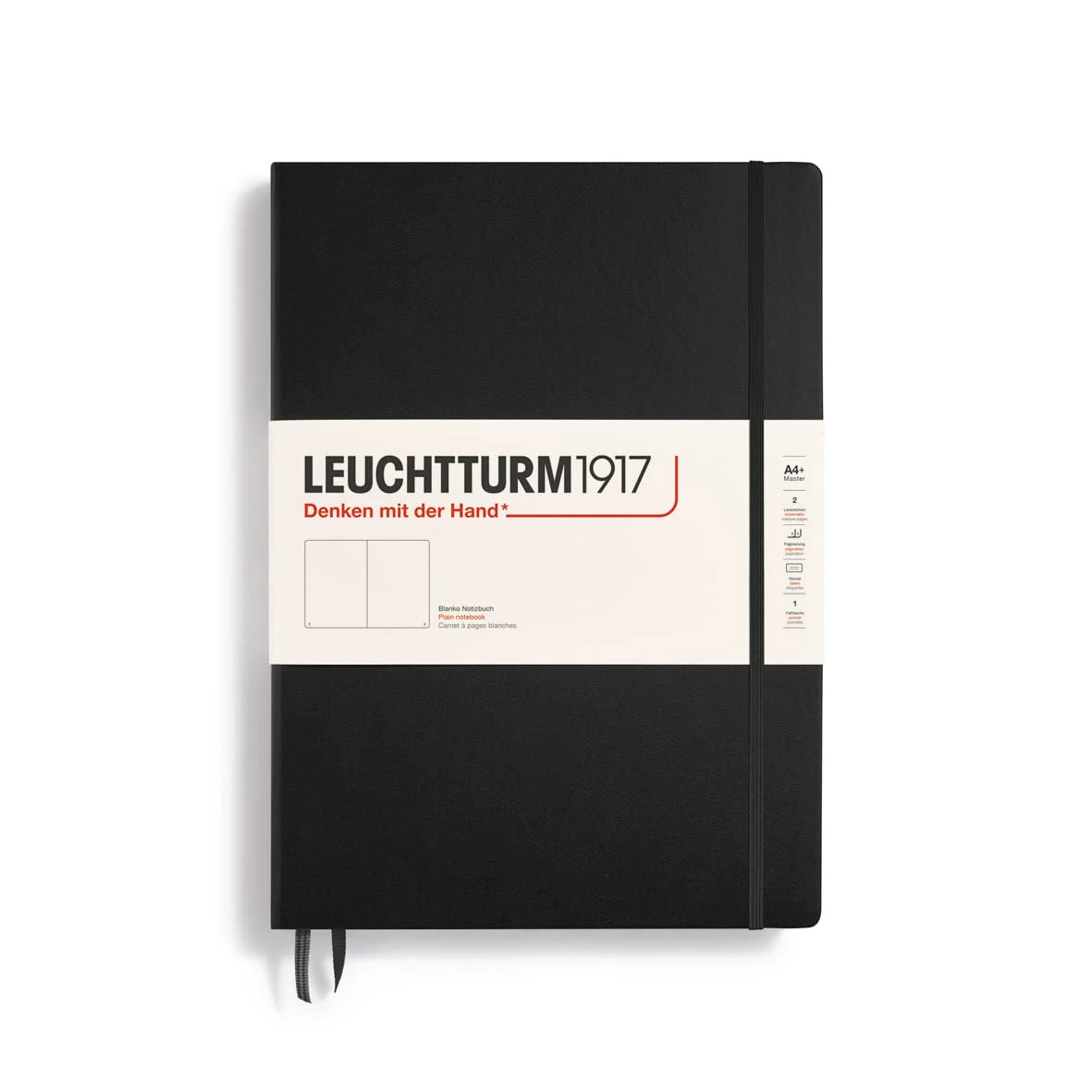 Leuchtturm 1917 Black Classic Master (A4+) Notebook, plain
