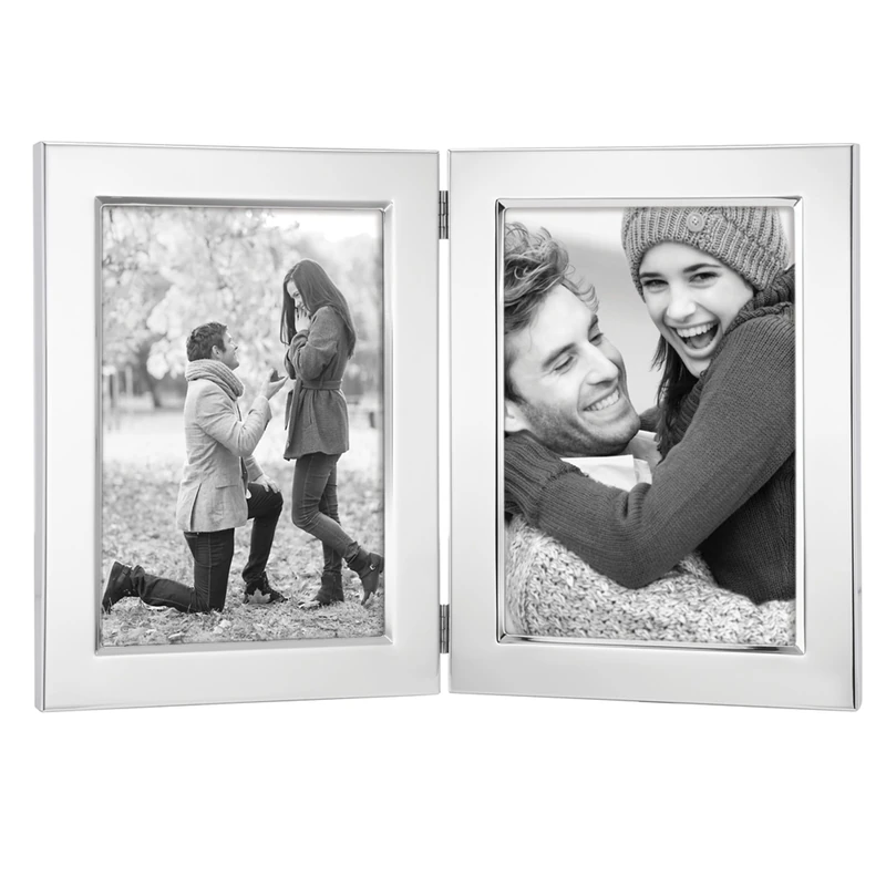 Reed & Barton Classic Silverplate 5" X 7" Double Photo Frame, Metallic, 2.03 LB