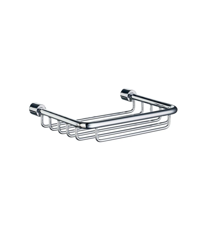 Smedbo Sideline Soap Basket, Brass, Silver, 12.6 x 9.5 x 2.2 cm