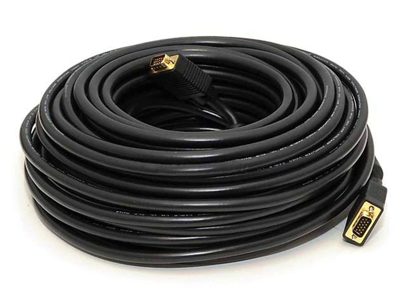 Monoprice 100ft SVGA M/M CL2 Rated Cable w/Ferrites (Gold Plated), Black, 103574