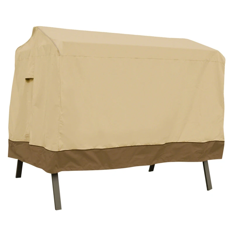 Classic Accessories 72962 Veranda 2Seater Patio Canopy Swing Cover Durable and Water Resistant Outdoor Furniture Cover, Pebble, 2-Seater