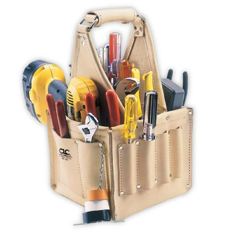 Custom Leathercraft 526 Electrician's and Maintenance Tool Pouch, Top Grain Leather, 17-Pocket - Image 1
