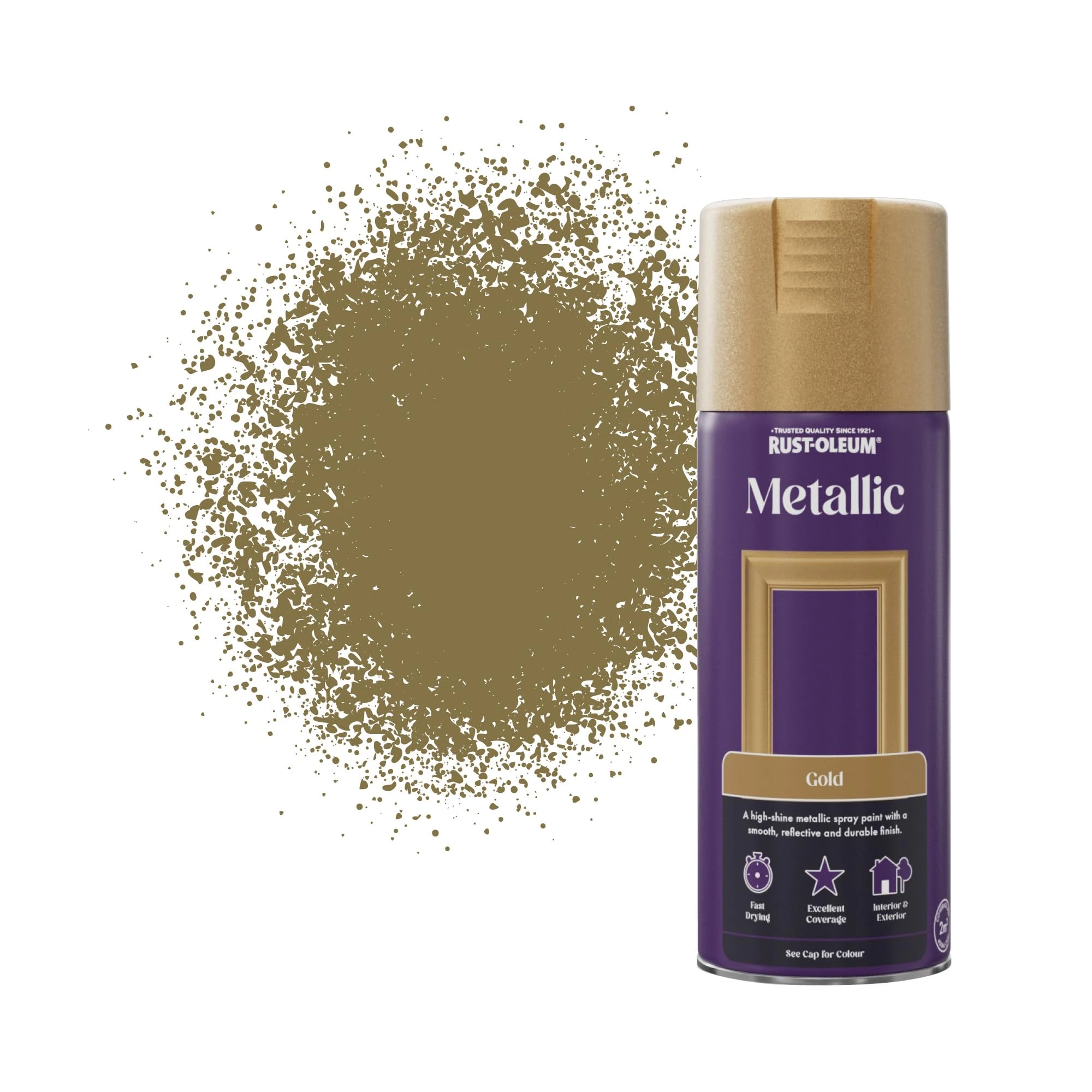 Rust-Oleum AE0110001E8 400ml Metallic Spray Paint - Elegant Gold