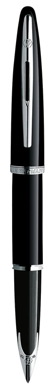 Waterman Carène Black Sea Fountain Pen | High-Gloss Black With Palladium Plated Trim | Fine Nib With Blue Ink Cartridge | Gift Box