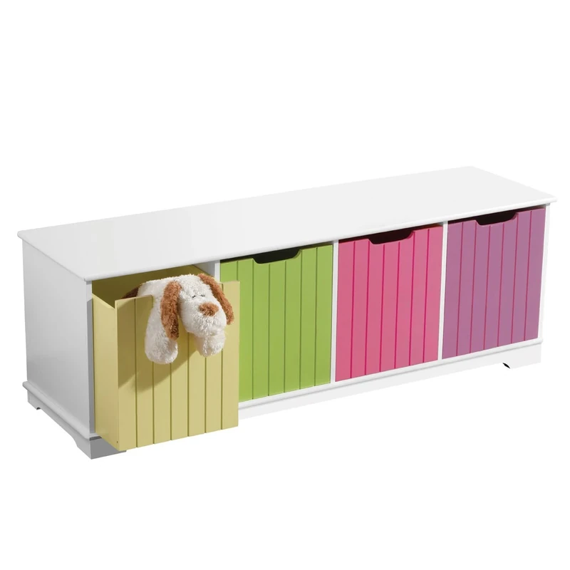 Premier Housewares Wood Storage Unit, 120 x 34 x 43 cm - White