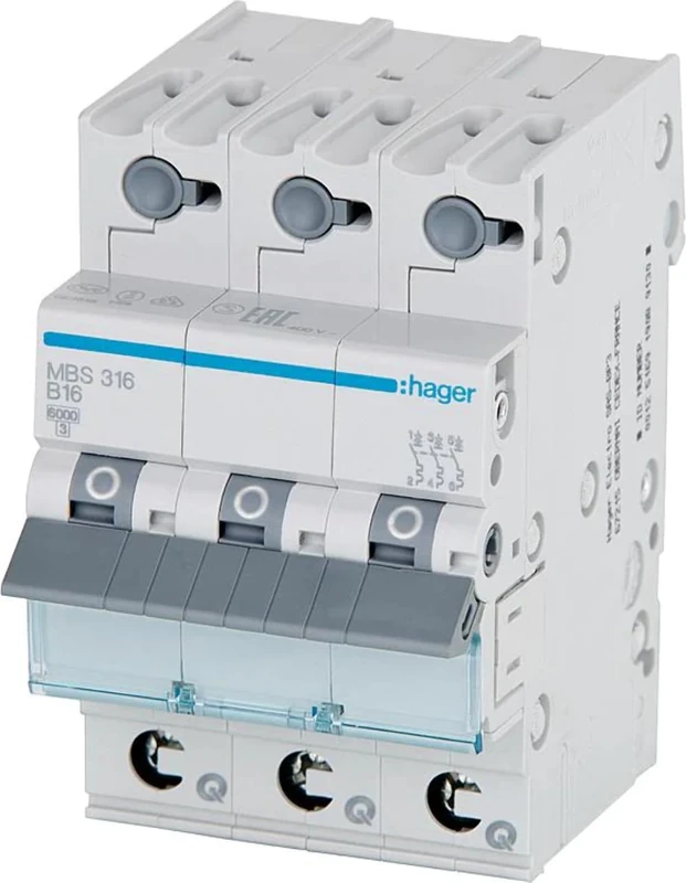 Hager MCS320 3P 20A C-Type 6kA Circuit Breaker - Quick Connect