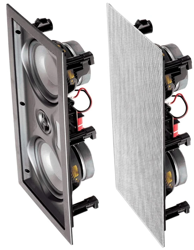 OSD Audio IW525 Dual 5.25" In-Wall Center Channel LCR Speaker with Dual Woofers and Silk Dome Tweeter, 150W (Single)