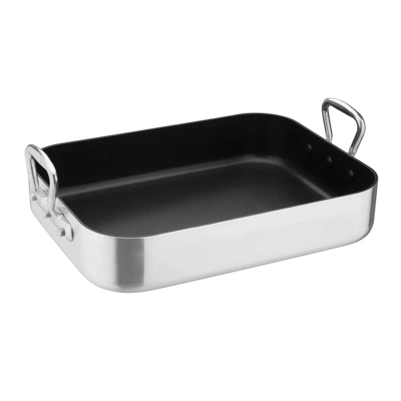Vogue Standard Non-Stick Teflon Roasting Pan - Classic Heavy Duty Rectangular Deep Roaster S365