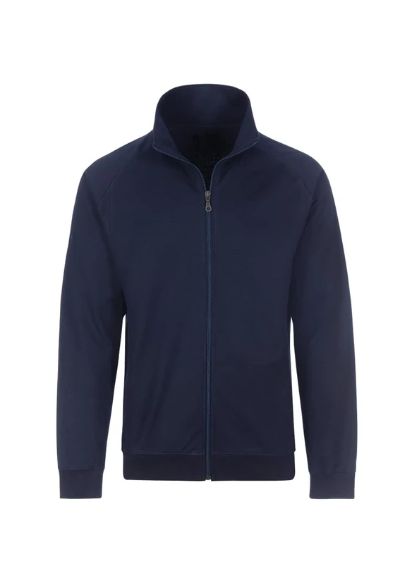 Trigema Raglan jacket made of sweat quality, navy, XL