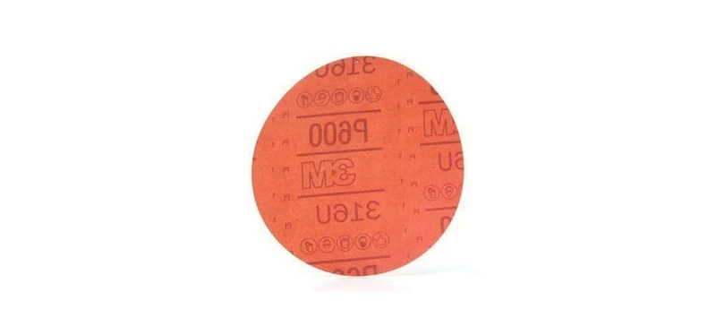 3M Hookit Red Abrasive Sanding Discs, 01189, No Hole, 6 in, 600+ Grade, Pack of 50 Discs, for Auto Sanding, Primer Sanding, E-Coat Sanding