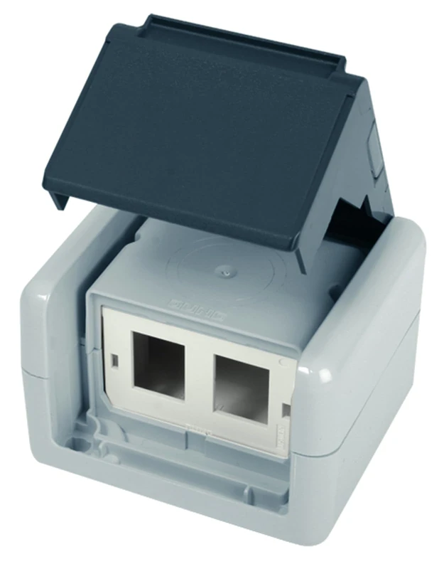 Telegartner RJ45 IP44 Grey Surface Mount Outlet Adapter