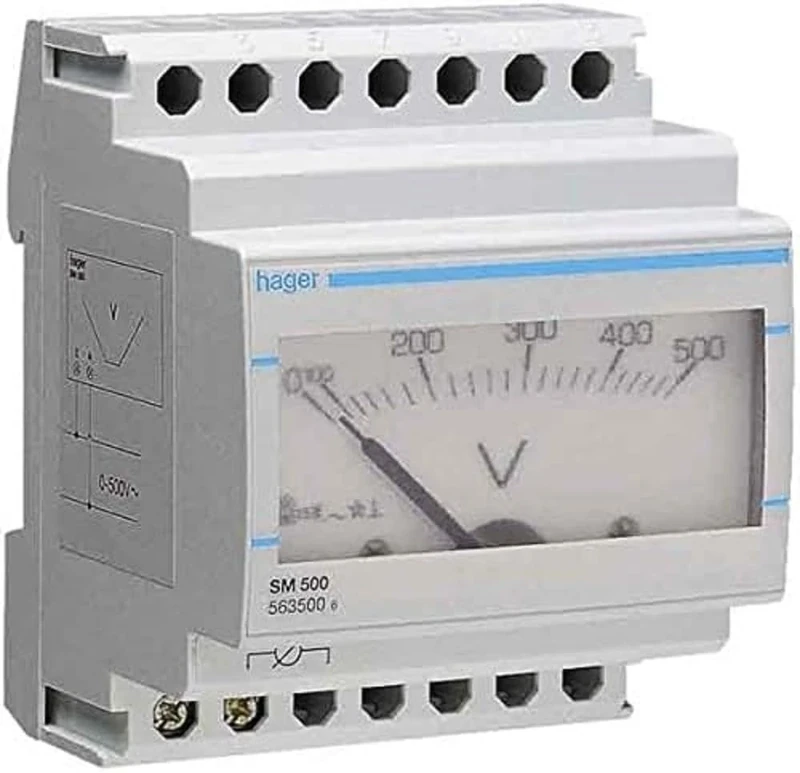 Hager SM400 Rectangle Analog Panel Ammeter Gauge 0 – 400 A Read Transformer SR400