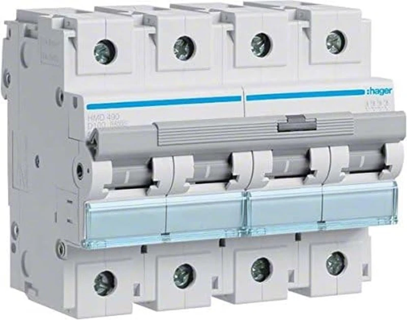 Hager HM Series – Automatic magnetotérmico – HM curva-d 15 KA 4 Pole 100 A